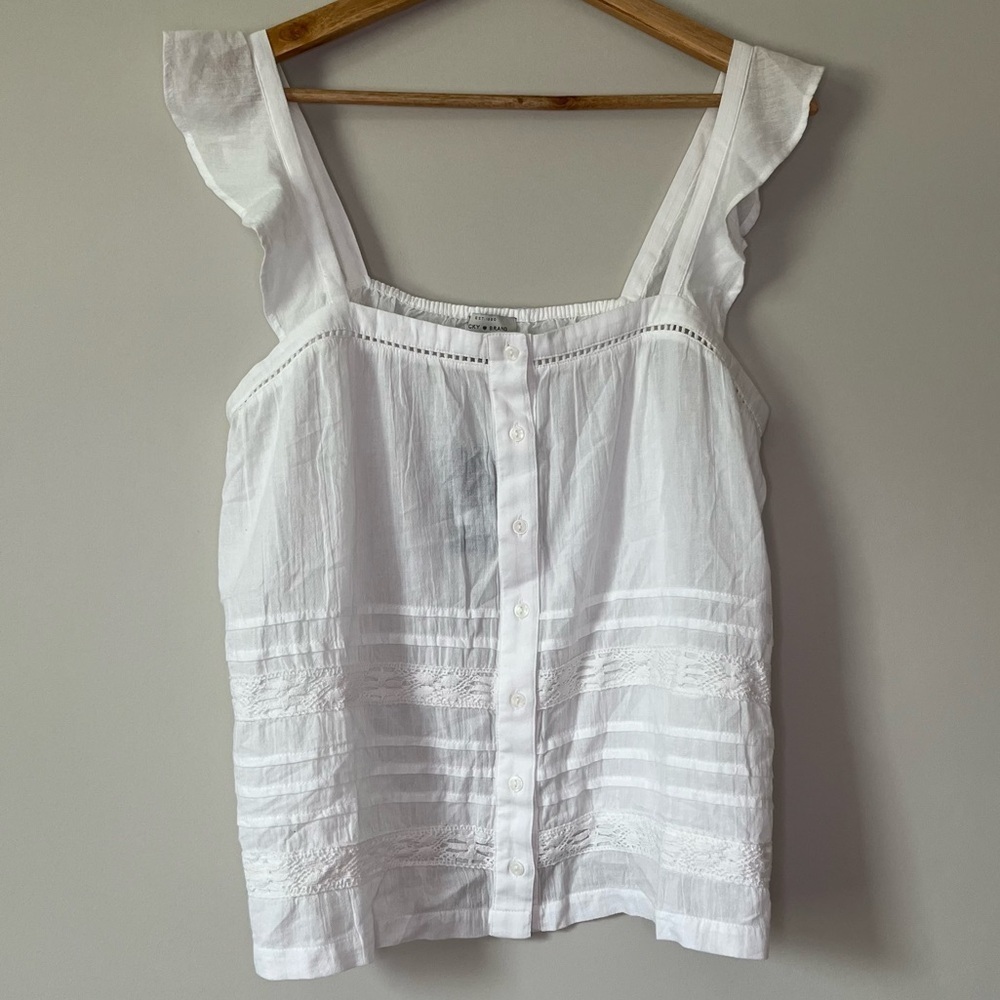 White Ruffled Women's Top